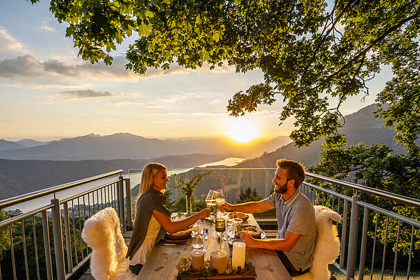 Sonnenuntergangstafel am Sternenbalkon © Gert Perauer_MBN Tourismus